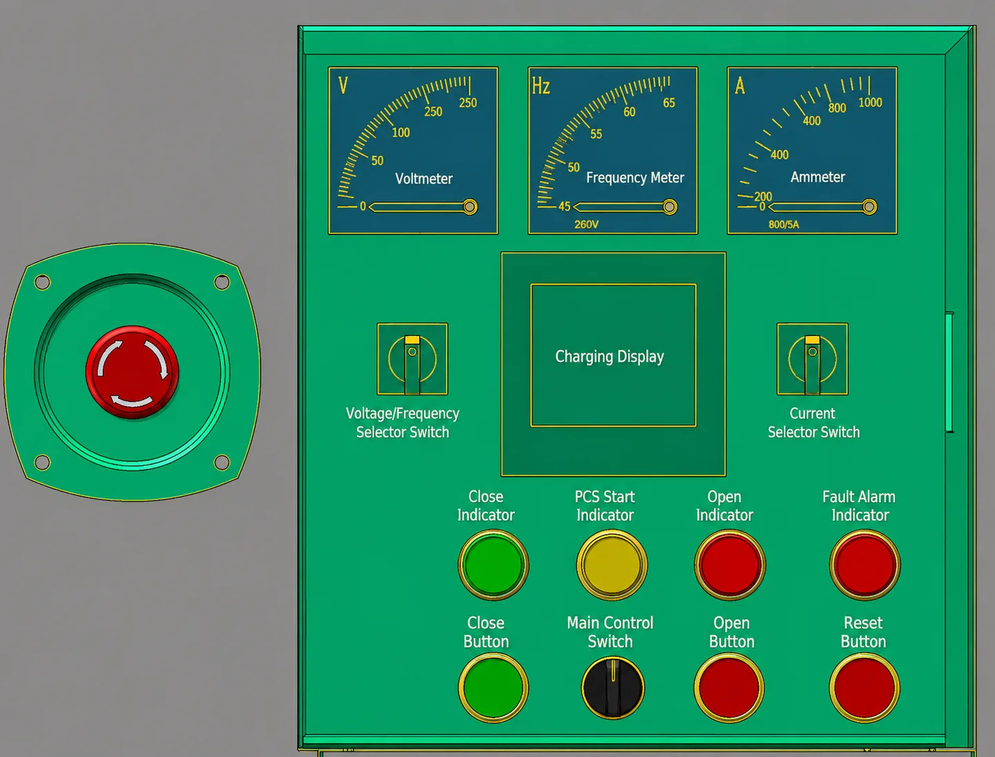 3D render of ENERGYPACK control panel
